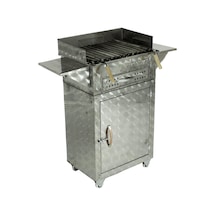 Dolaplı Kanatlı Lama Izgaralı Çekmeceli Mangal (4 Tekerlekli) MTH