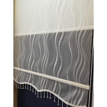 Dalga Desen Tül&Stor Çiftmekanizmalı Perde Etek+Bonc...