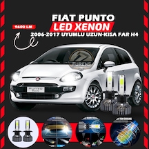 Fiat Punto 2006-2017 Uzun - Kısa Far Uyumlu Şimşek Etkili Led Xenon Pro Series H4
