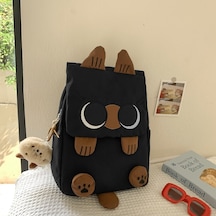 Arion Fw-22 Kedicik Temalı Günlük Okul Sırt Çantası Siyah