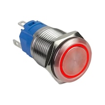 E1 19mm Metal Buton Kalıcılı 12-24v Kırmızı Led Işıklı 1no/1nc