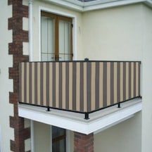 Gencer Home Balkon Demir Perdesi Kuş Gözü Gri Krem Ölçü Seçenekli 001