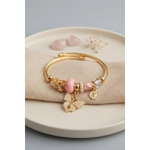 Znv Zenvia Mey İthalat Pembe Kelebek Model Gold Renk Charmlı Bileklik Znv2025 Cmn 6411152 77416094