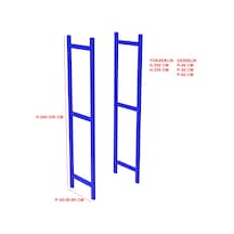 2 Adet Depo Rafı Hafif Rack Ayak Mavi-50x200 Cm-1.50 Mm Mavi