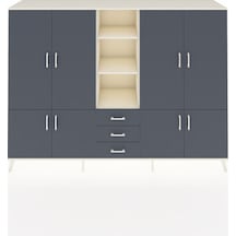 Hyperion Dolap 11 Raflı 3 Çekmeceli 8 Kapaklı 220x44x163 Aytaşı-a Aytaşı-antrasit