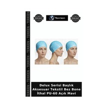 Delux Serisi Başlık Aksesuar Tekstil Bez Bone İthal Pu-60 Açık Mavi