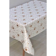 Astarlı Yıldız Desen Pvc Silinebilir Muşamba Masa Örtüsü Gri Yıldız - 226-2slvr-bronz