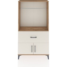 Arges Dolap Tek Raflı Tek Çekmeceli Tek Askılı 88x30x163 Çam-... Çam