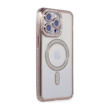 Apple iPhone Uyumlu 15 Pro Kılıf Joke Simli Magneticsafe Kılıf - Pembe Bzsxx00 1