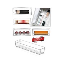 Çekmece Içi Düzenleyici, Modüler Saklama Kabı - Makyaj Takı Organizeri 30 X 7,5 Cm Plastik Beyaz Diğer