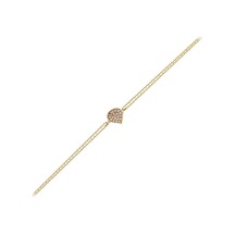 Altın Zincir Damla Bileklik 14K Rose Gold 17 Cm Pembe Altın