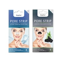 Stopever Pore Strip Siyah Nokta Bandı 2'li Paket Charcoal + Tea Tree Siyah Nokta Karşıtı Gözenek Temizleyici Aktif Karbon & Çay Ağacı Özlü 12 Adet 10