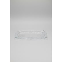 Cam Dikdörtgen Sunumluk Tabak 18x33 Cm Şık Servis Ve Sunum
