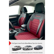 Premium Serisi Lüks Keten Oto Koltuk Kılıfı Fiat Egea-linea-punto-albea-marea-tipo-uno Uyumlu Bordo