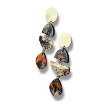 Yuvarlak Katlı Sallantılı Bijuteri Kolye Turuncu