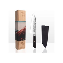 Tr Kotaı Santoku Bunka Şef Bıçağı, Saya Ve Bambu Kutulu 17 Cm Bıçak Mutfak Bıçağı Elle Dövülmüş Ve Diğer