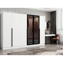 Kale Plus210 6 Mebran Kapaklı 2ç Dolap Beyaz Mebran Füme Cam