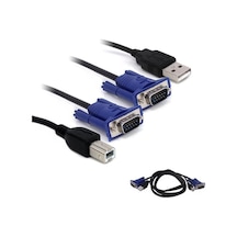 Powermaster Kwm Switch Kablo 1.5 Metre Vga Erkek-erkek + Usb + Printer-194499