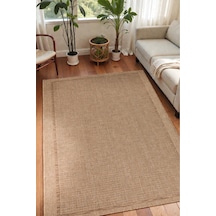 Doğal Jüt Görünümlü Dokuma Kilim Sade & Modern Minimal Tasarım Bej Bej