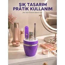 Mor Manikür Pedikür Seti Taşınabilir Kişisel Bakım Kiti - Lisinya