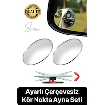 Yapışkanlı Geniş Açı 2 Adet Ayarlanabilir Kör Nokta Aynası Park Etme Çerçevesiz Etkili Görüş Açısı