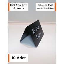 10 Ad Dekoratif Karatahta Etiket Seti 8,5x6 Cm Siyah Silinebilir