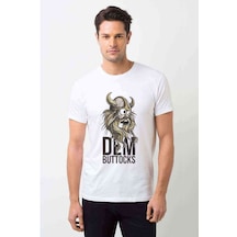 Dem Buttocks Baskılı Beyaz Erkek Tshirt (530984326)