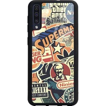 Samsung Uyumlu A5uyumlu Retro Marka Tasarımlı Glossy Telefon Kılıfı Siyah