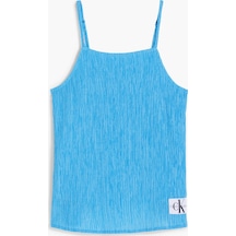 Calvin Klein Crınkle Strap Top Kadın Mavi T-shirt