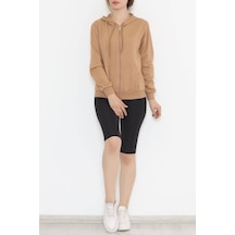 Kapşonlu Fermuarlı Sweat Sütlükahve - 3001.275. 001