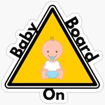 Arabada Bebek Var Sticker oto Yapıştırma Etiket 18cm MD8