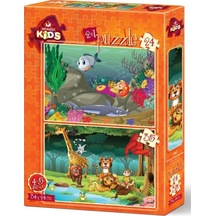 Art Kids 24+35 Parça Su Altı Ve Orman Hayvanları Çocuk Puzzle