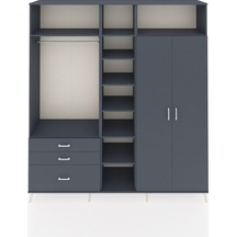 Hyperion Dolap 10 Raflı 3 Çekmeceli 2 Askılı 220x44x243 Antrasit-antrasit/antrasit Antrasıt/antrasıt Hyperion Dolap 10 Raflı 3 Çekmeceli 2 Askılı 220x44x243 Antrasit-antrasit/antrasit Antrasıt/antrasıt