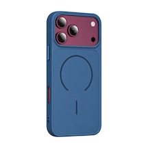 Apple Uyumlu Apple Uyumlu iPhone 18 Pro Azus Magsafe Kapak - Mavi Standart