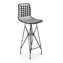 Knsz kafes tel bar sandalyesi 1 li zengin syhkono sırt minderli 75 cm oturma yüksekliği ofis cafe bahçe mutfak