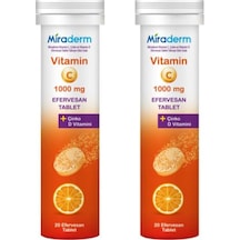 Miraderm Vitamin C 1000 Mg 20 Efervesan Tablet 2 Adet
