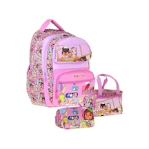 Kaukko Kids Nagy Pembe Renk Kız Çocuk Üçlü İlkokul Okul Çantası Seti/takımı - Setkk-l5333a