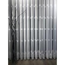 Tül Perde Grek Zemin Sedef Sim Işlemeli B14803 Ekru