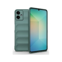 Galaxy Uyumlu A07 Kılıf Kamera Korumalı Esnek Silikon Parmak Şeritli Pazarplus Koyu Yeşil