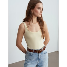 Dilvin 21053 Askılı Bodysuit-açık Sarı Açık Sarı