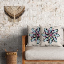 Mandala Desenli Dekoratif 2'li Minder Kılıfı Seti 60*60 Cm