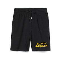 Black Adam Letter Logo Erkek Siyah Şort 001