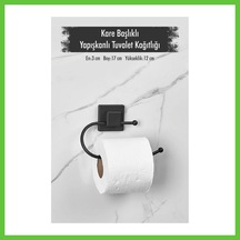 Bezos Yapışkanlı Kare Başlıklı Siyah Tuvalet Kağıtlığı Dmc