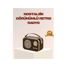 Retro Bluetooth Radyo Nostaljik Tasarım Tf Kart Ve Usb Destekli - Hs08378572-4356 Renkli