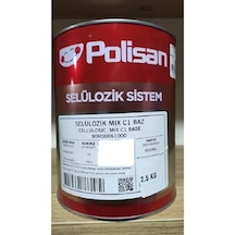 Polisan Selülozik Boya Siyah Renk 2,5 Kg 2,52 L Kod:5002