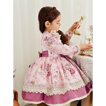 H L Y Karol Tasarım Pembe Royal Vintage Kız Bebek Elbise,doğum Günü Elbise,fotoğraf Çekim Elbise,0-12 Yaş Uygun Pembe