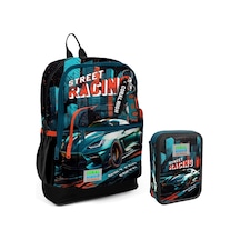 Coral High Yeşil Yarış Arabası Erkek Çocuk Okul Çantası Ve Organizer Kalemlik Seti 23765 11151 Siyah - Yeşil