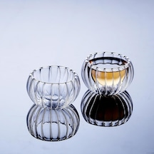 Dekoratif Cam Lokumluk, 8x8 Cm, 6'lı Set