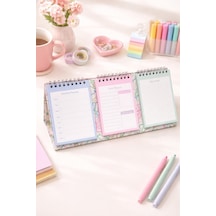 Lizy Masaüstü Planner Takvim 3 Bölmeli - Haftalık Ve Günlük Liste, Not Sayfaları Model-2