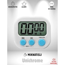Beyaz Renk Dijital Ekranlı Alarmlı Mıknatıslı Mutfak Zamanlayıcı